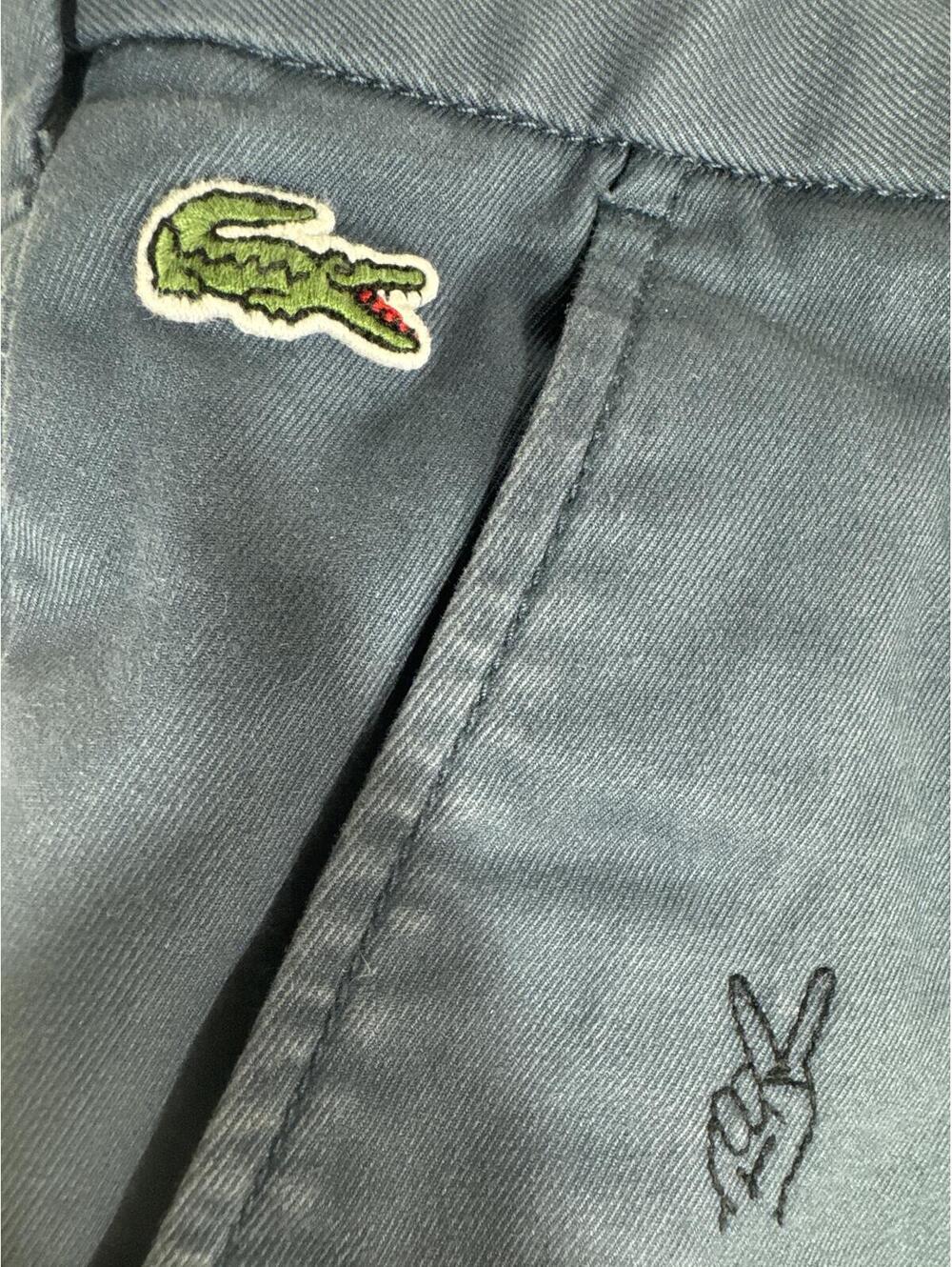 Lacoste L!VE Blue Graphic Chino Shorts FR 46 US 36 - Picture 4 of 8